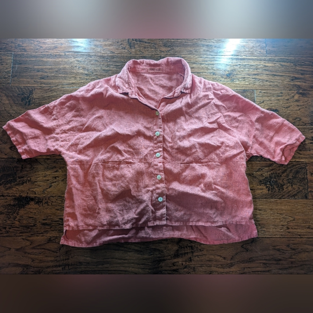 Mes Soeurs & Moi Linen Button Top With Pockets